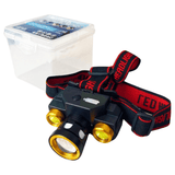 Generic Zoomable COB High Power LED Headlamp with Storage Case