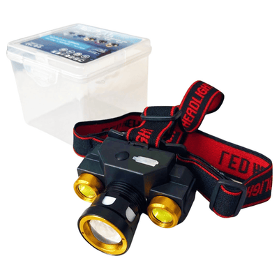 Generic Zoomable COB High Power LED Headlamp with Storage Case