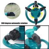 3-Arm Garden Lawn Water Sprinkler 360° Rotating Irrigation System