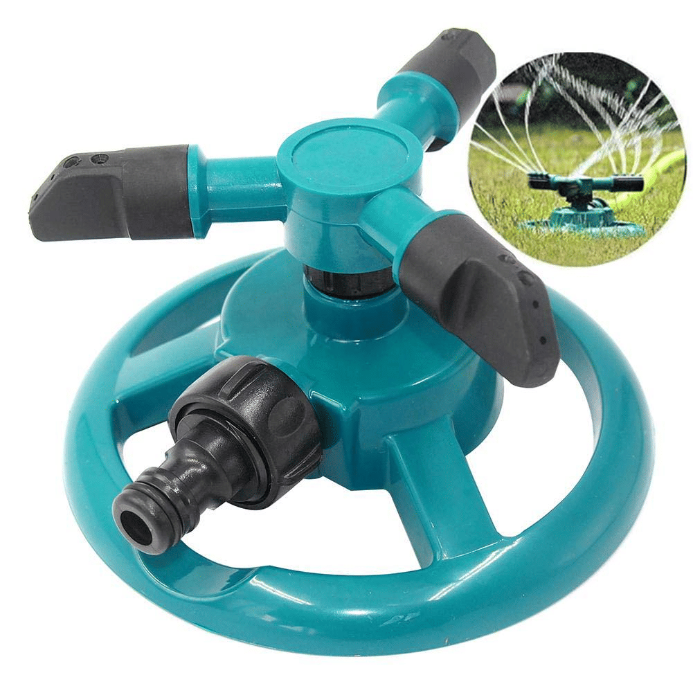3-Arm Garden Lawn Water Sprinkler 360° Rotating Irrigation System