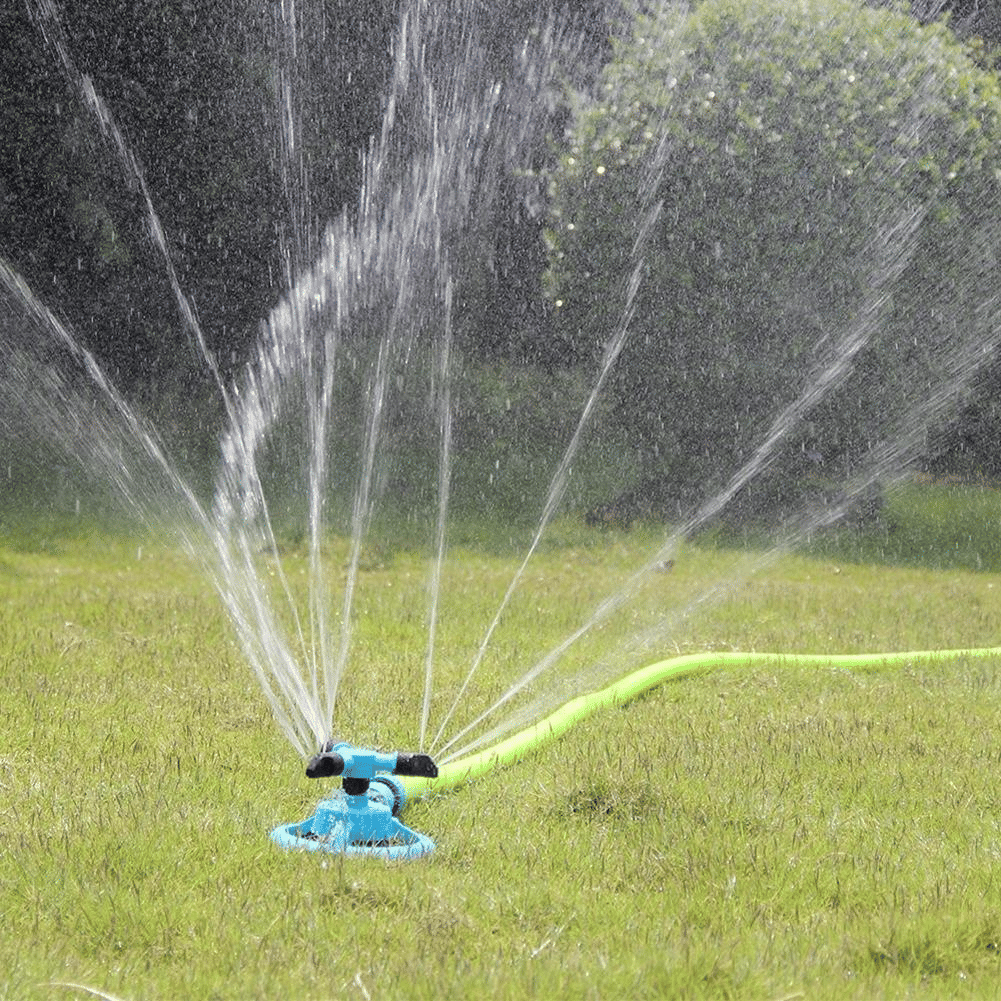 3-Arm Garden Lawn Water Sprinkler 360° Rotating Irrigation System