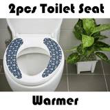 2Pcs Warmer Toilet Seat Cover Washable Soft Flannel Pad