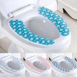 2Pcs Warmer Toilet Seat Cover Washable Soft Flannel Pad