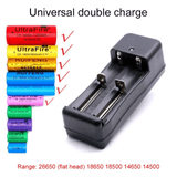 Universal 18650 Battery Charger 2 Slot EU Plug Adapter Black