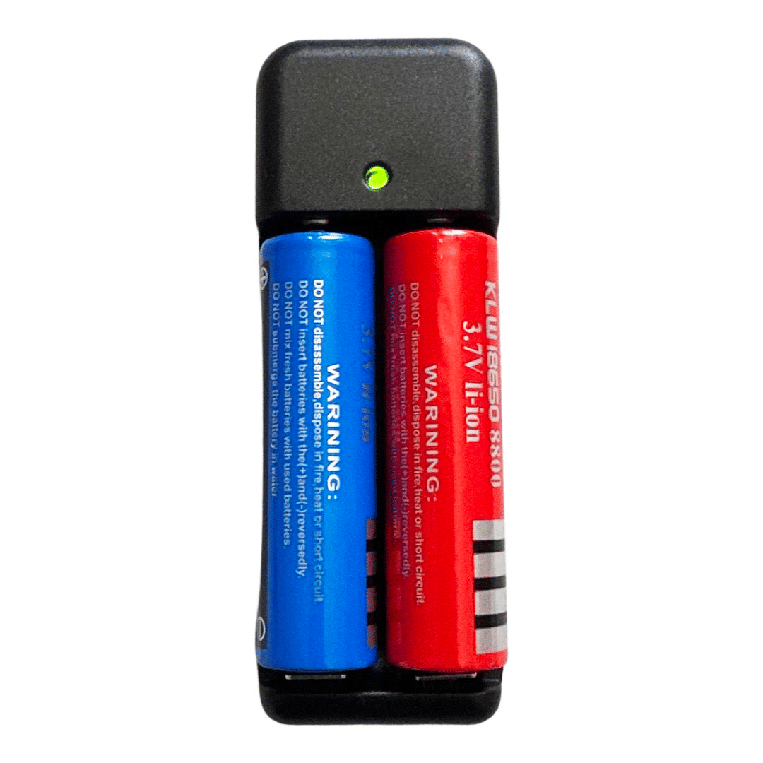 Universal 2-Slot 18650 Battery Charger EU Plug 3.7V Black