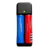 Universal 2-Slot 18650 Battery Charger EU Plug 3.7V Black