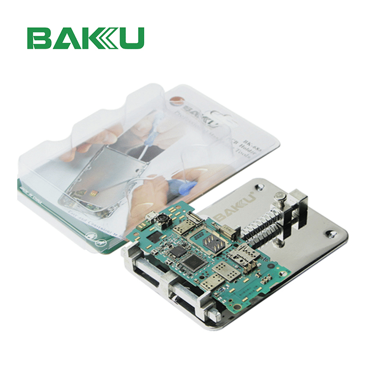 BAKU BK-686 Adjustable Mobile Phone PCB Soldering Holder Silver