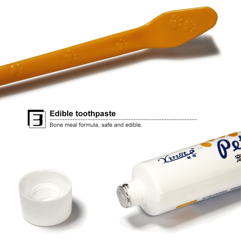 Oral Care Toothpaste and Toothbrush Set for Dogs and Cats