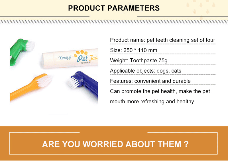 Oral Care Toothpaste and Toothbrush Set for Dogs and Cats