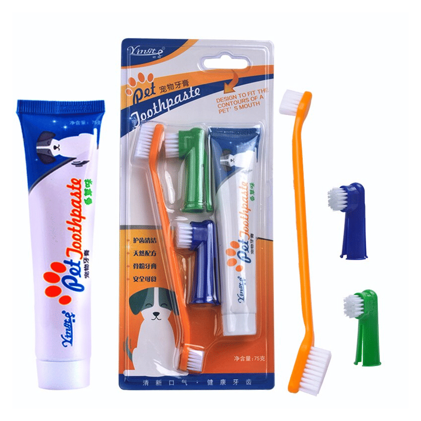 Pet Toothbrush Toothpaste Set for Dogs and Cats Dental Care