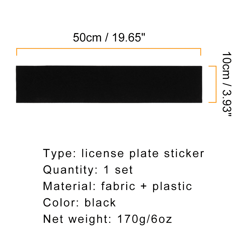 Frameless Self-Adhesive Number Plate License Holder Set Black 2 Pairs