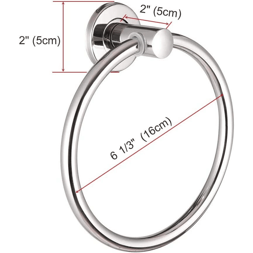 Stainless Steel Round Bath Towel Ring Holder Polished Finish
