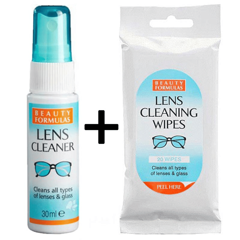 Beauty Formulas 30ml Lens Cleaner Spray and 20pk Cleaning Wipes