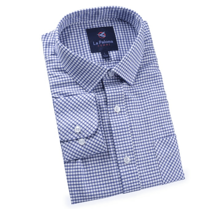 Men's Casual Button Down Long Sleeve Cotton Shirt XL Blue