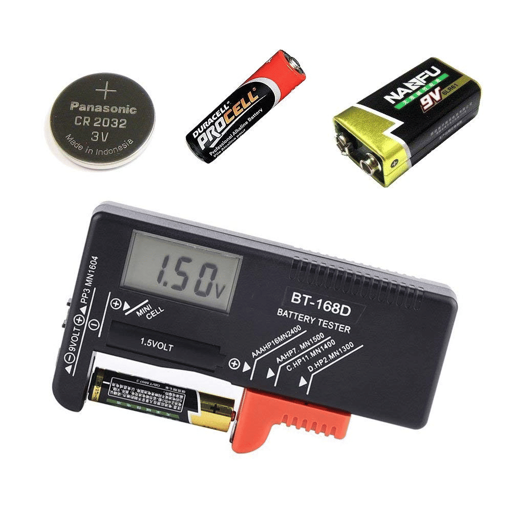 Digital Battery Capacity Tester for 9V AA AAA Button Cells Black