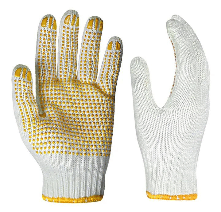 Non-Skid PVC Dotted Cotton Knitted Gloves for Gardening and Construction
