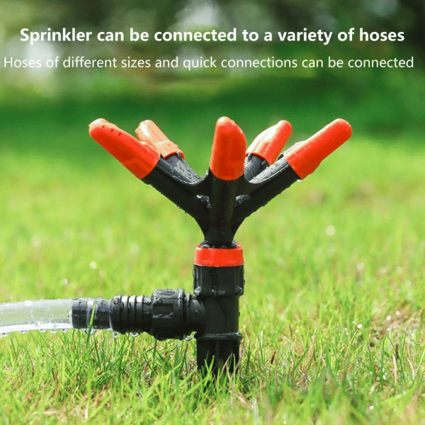 Automatic 360 Degree Garden Sprinkler 3-Nozzle Lawn Irrigation System