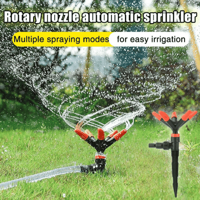 Automatic 360 Degree Garden Sprinkler 3-Nozzle Lawn Irrigation System