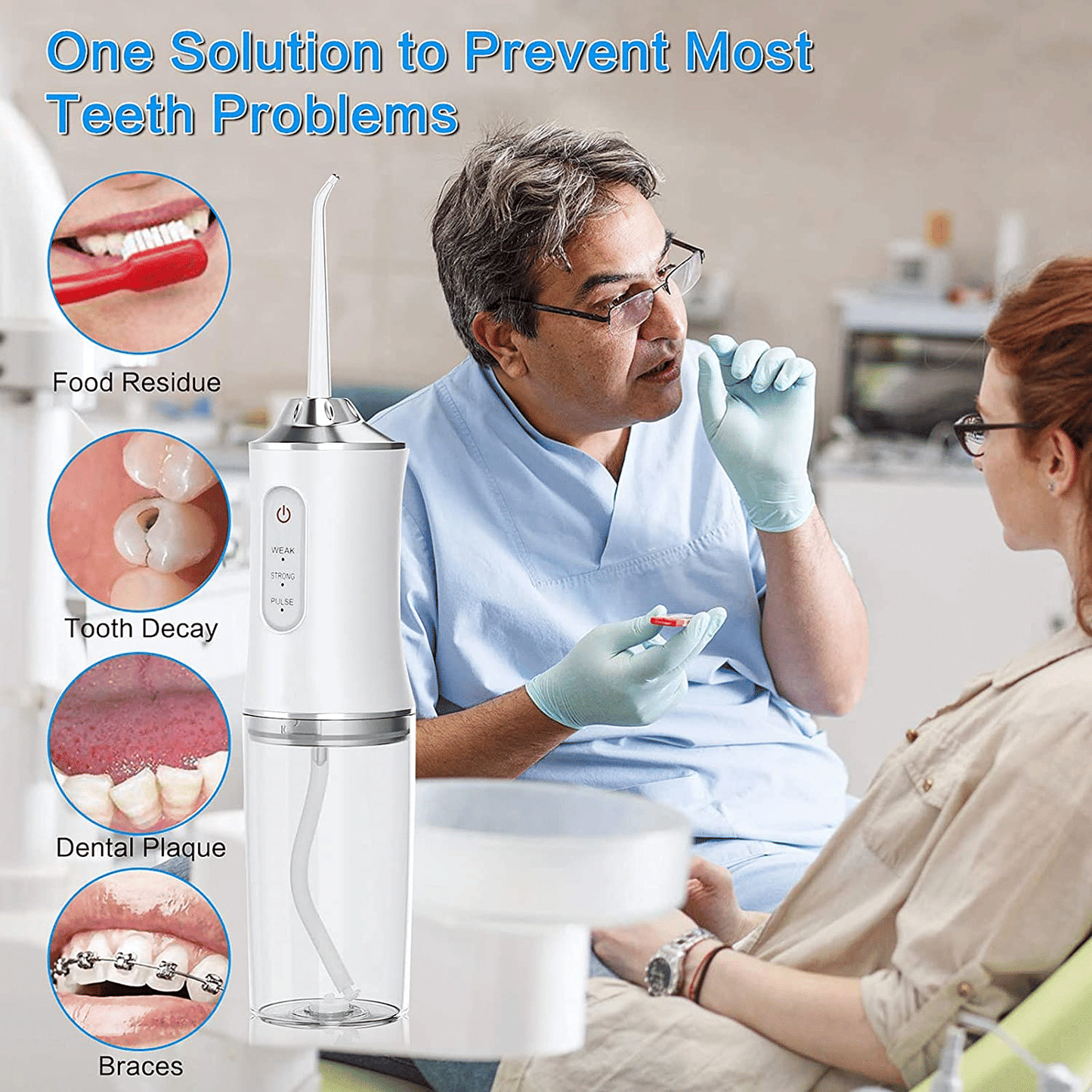 Portable Oral Irrigator Dental Water Flosser 220ml 3 Modes IPX7