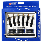 Skyglory Calligraphy Pen 6-Nib Set with 22 Carat Gold-Plated Nibs