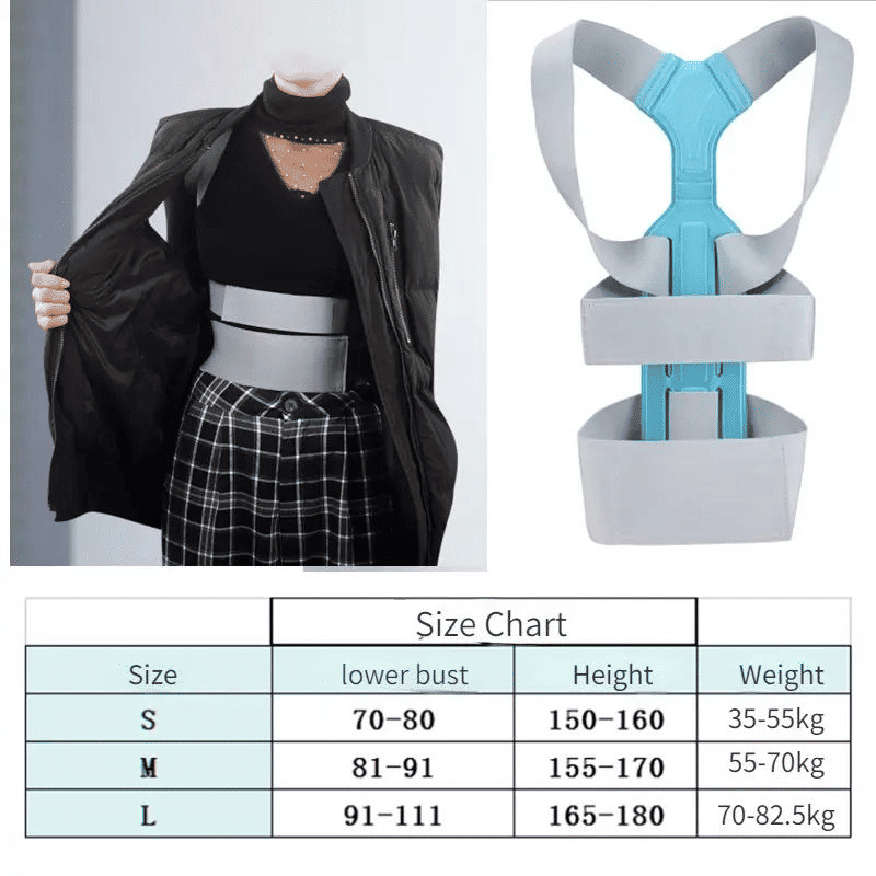 Invisible Chest Posture Corrector Breathable Spine Support Brace Gray