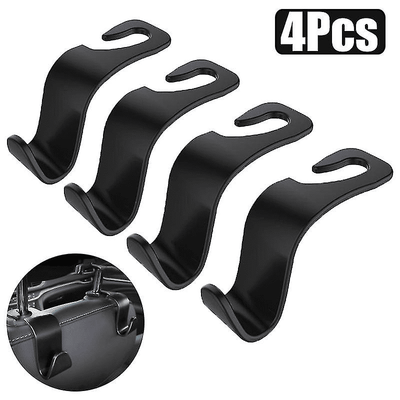 Portable Car Seat Back Storage Hooks 4 Pack Black