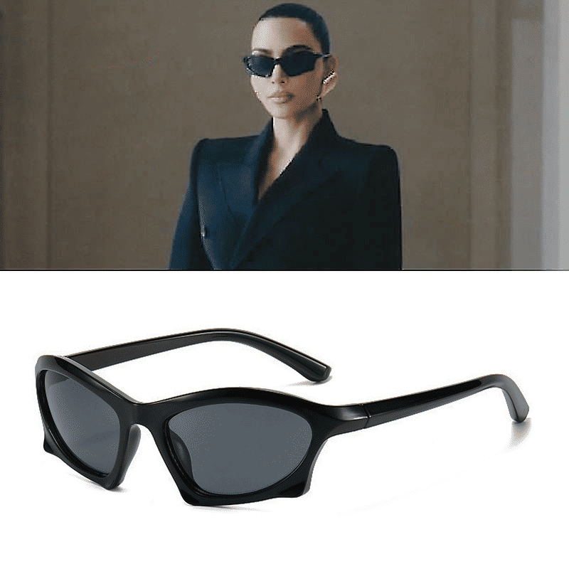 Sports Sunglasses UV400 Geometric Steampunk Shades Unisex Black
