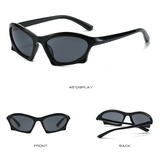 Sports Sunglasses UV400 Geometric Steampunk Shades Unisex Black