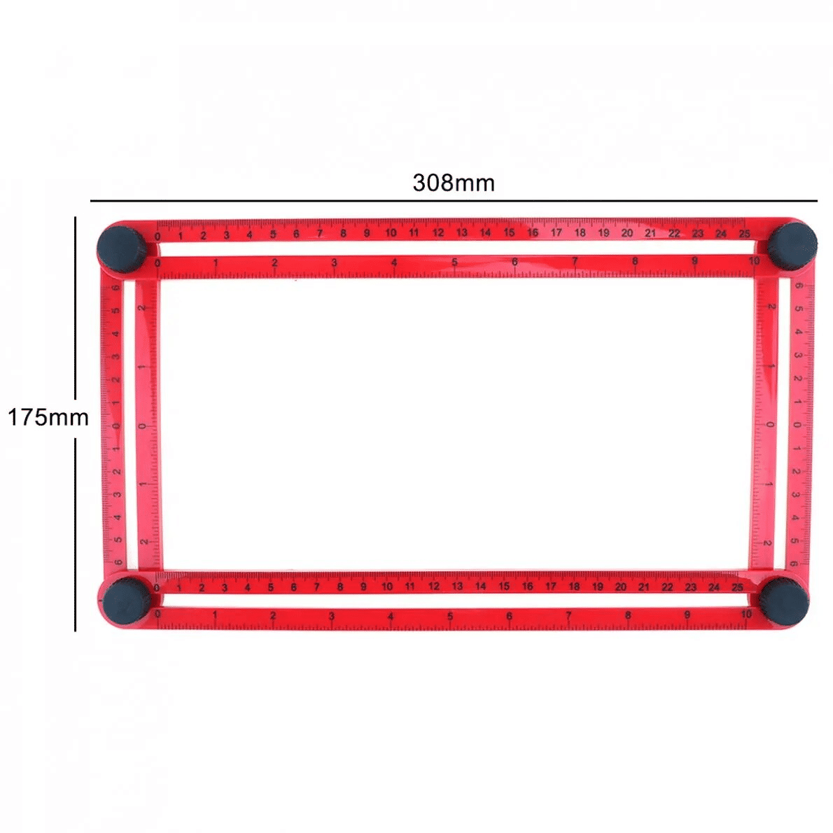 10 Inch Four-Sided Folding Angle Ruler Plastic Measuring Tool