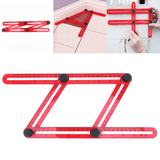 10 Inch Four-Sided Folding Angle Ruler Plastic Measuring Tool
