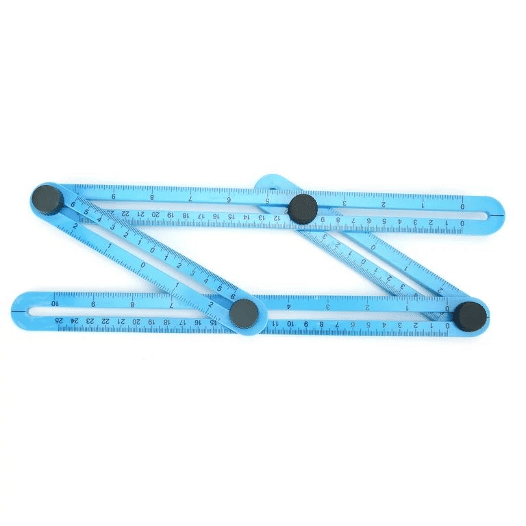 Four-Fold Template Tool Angle Ruler Measuring Protractor Metric Inch Scale