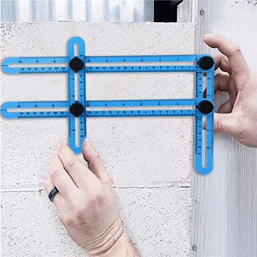 Four-Fold Template Tool Angle Ruler Measuring Protractor Metric Inch Scale