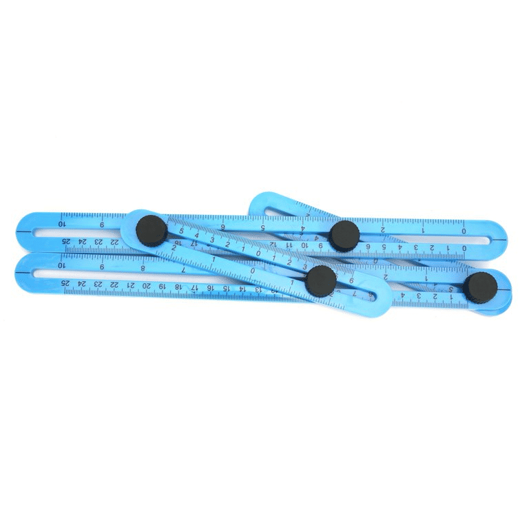 Four-Fold Template Tool Angle Ruler Measuring Protractor Metric Inch Scale