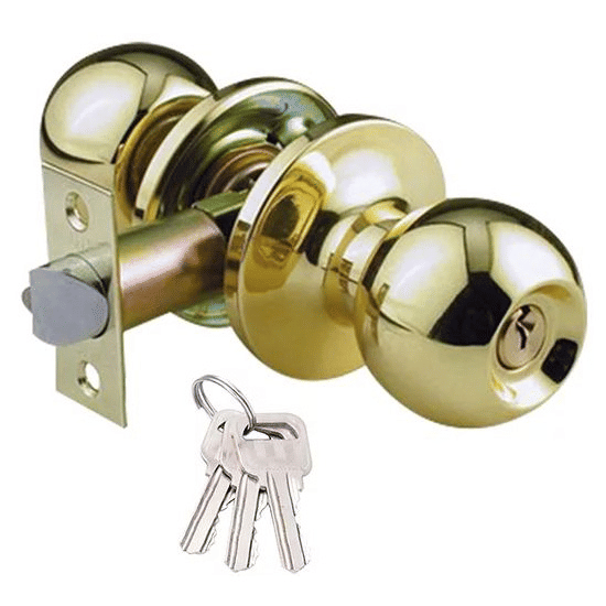 Entry Knob Door Lock Set Key Unlocking Outside Button Locking
