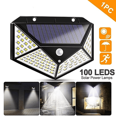 100 LEDs Solar Power Motion Detection Lamp Wireless Waterproof