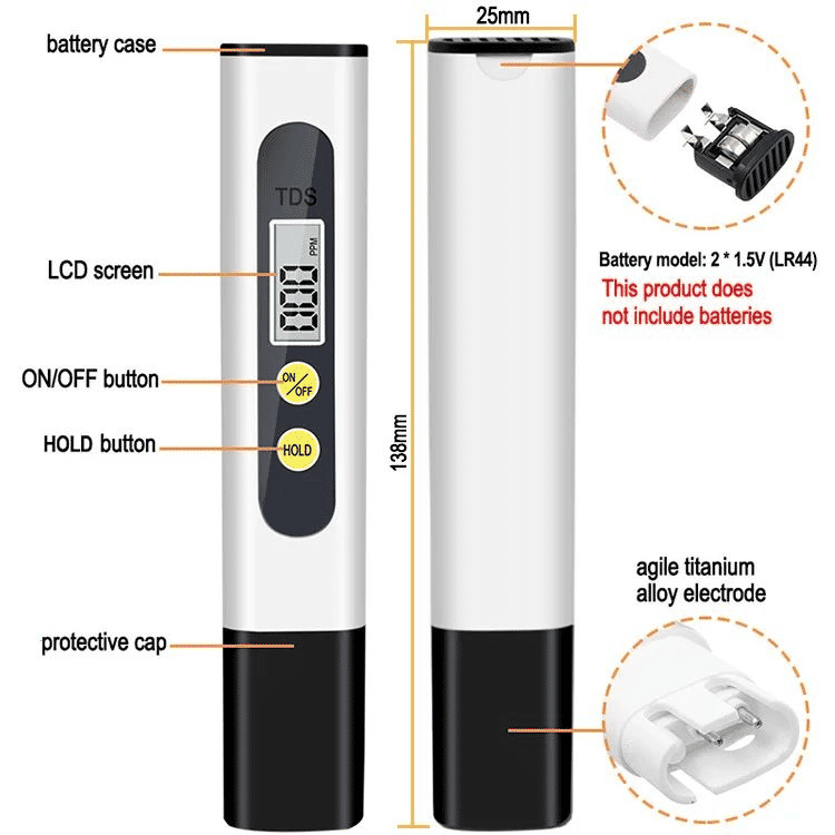 TDS Meter Digital Water Quality Tester for Aquariums and Hydroponics