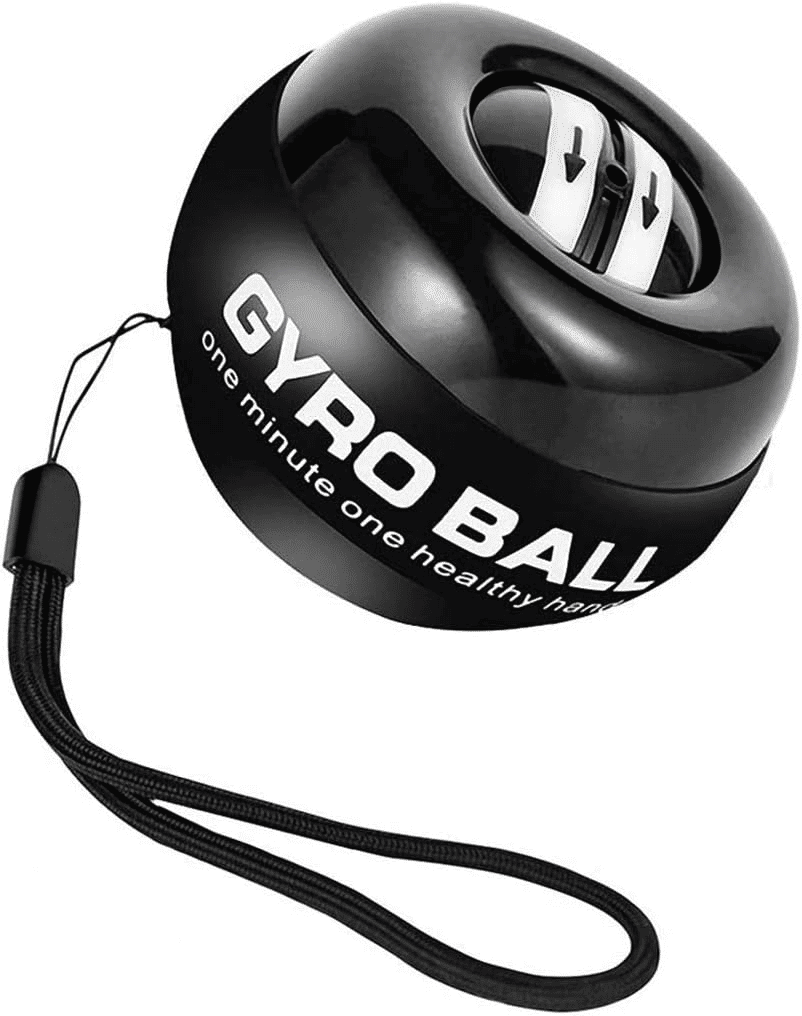 Power Wrist Trainer Ball Auto-Start Gyroscope Hand Strengthener Black