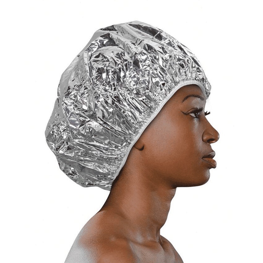 Aluminum Foil Shower Cap Silver Thermal Hair Treatment Bath Hat