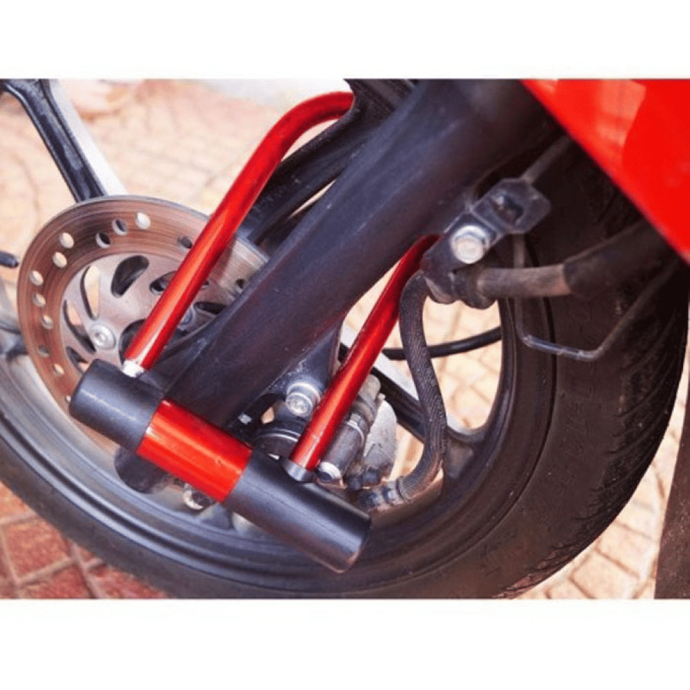 Generic U-Lock Steel Padlock for Bike Motorcycle Scooter Red