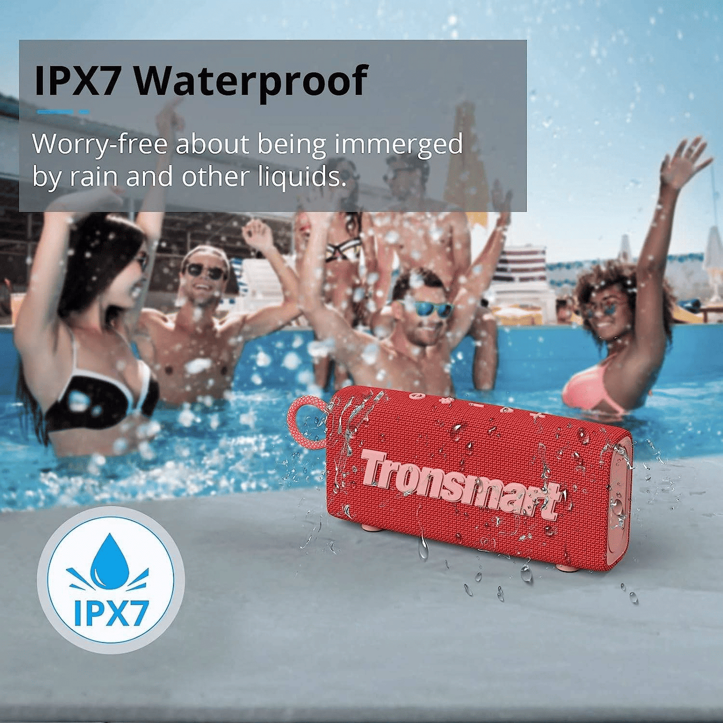 Tronsmart Trip Portable Bluetooth Speaker Waterproof Red