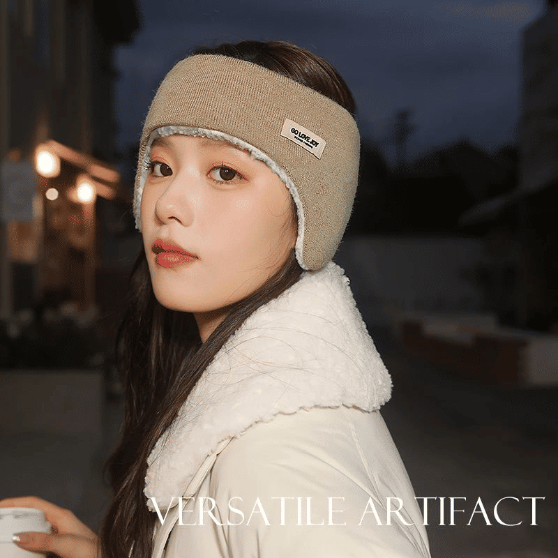 Winter Fleece Ear Warmer Sport Headband Unisex Warm Earmuff Champagne