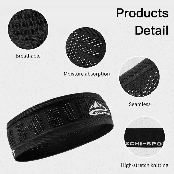 GoloveJoy Sports Headband Elastic Sweatband Running Yoga Black