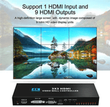 Generic 3x3 TV Video Wall Controller 4K HDMI DVI Splicer Black