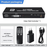 4K 2x2 HDMI Video Wall Controller 4 Screen Processor Splicer