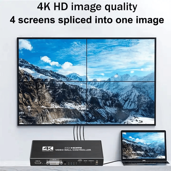 4K 2x2 HDMI Video Wall Controller 4 Screen Processor Splicer