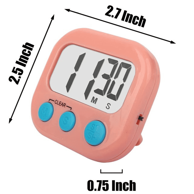 Generic Digital Kitchen Timer Large Display Magnetic Stand Pink
