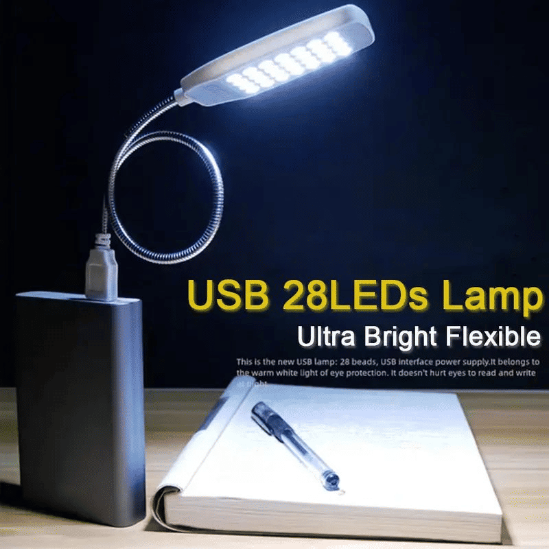 28 LED Flexible Reading Desk Lamp USB Powered Book Light