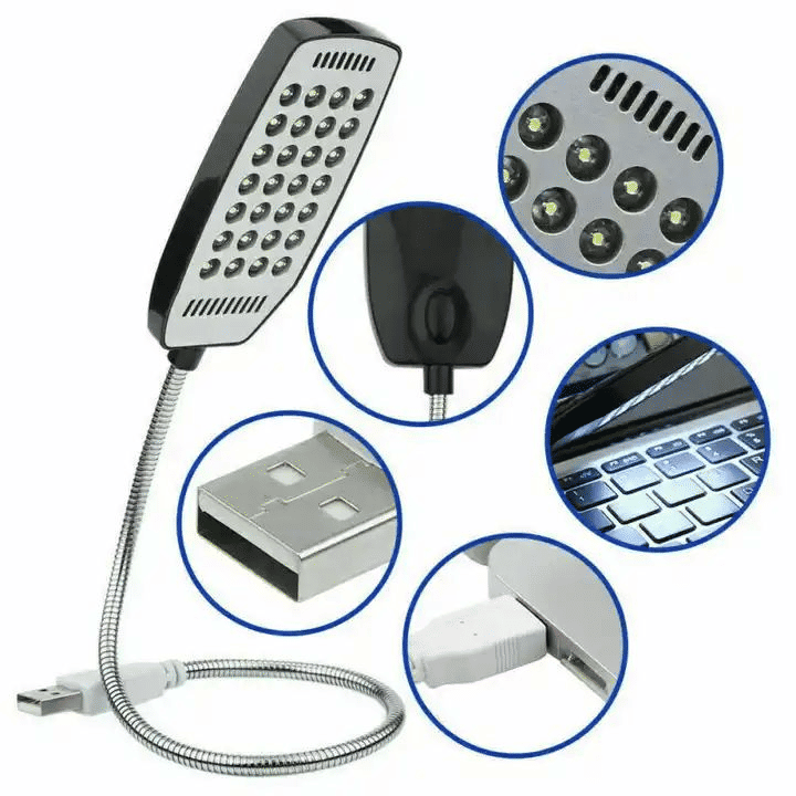 28 LED Flexible Reading Desk Lamp USB Powered Book Light