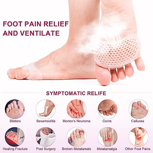 Generic Anti-Crack Silicone Heel and Forefoot Pad Set 2 Pairs