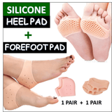 Generic Anti-Crack Silicone Heel and Forefoot Pad Set 2 Pairs